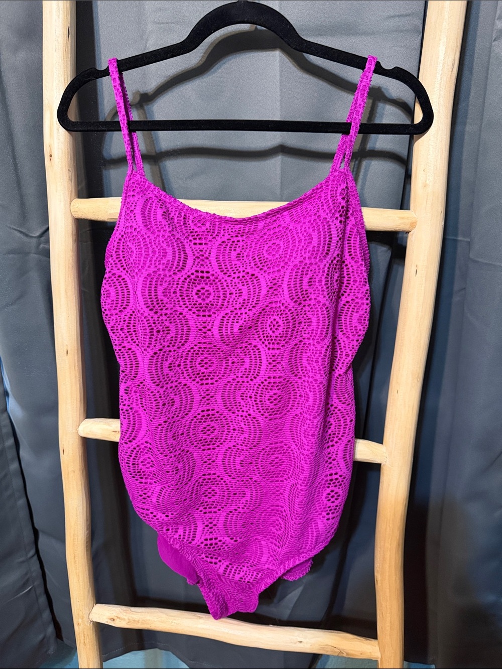 Catalina Hot Pink Crochet One-Piece